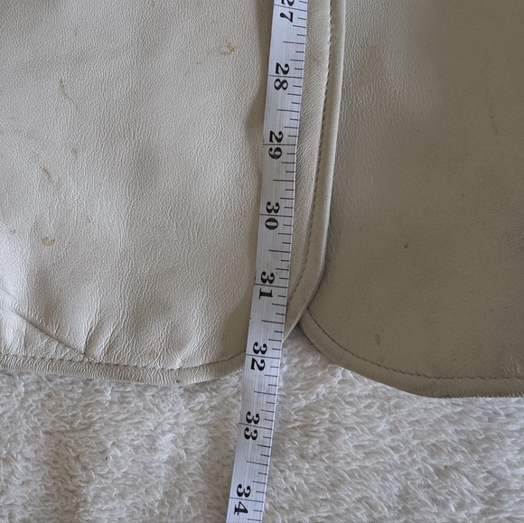 Women's Creme Tailored Leather Blazer Size 2X - Picture 12 of 14